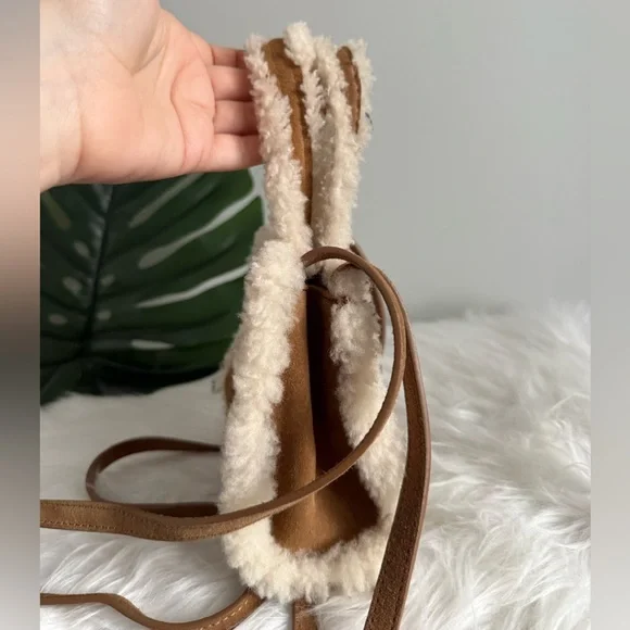 Telfar Brown and Cream Shearling Mini Bag - Picture 3 of 9